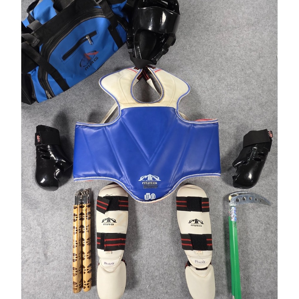 MA sparring gear youth Med Karate Martial Arts. Head, hand, foot and Chest Pads